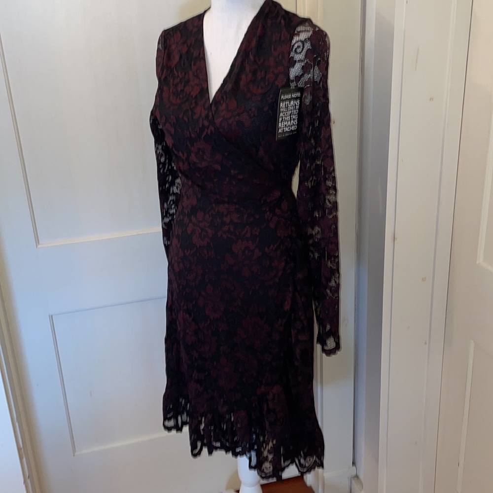 Ganni Lace Wrap Dress - Picture 3 of 10